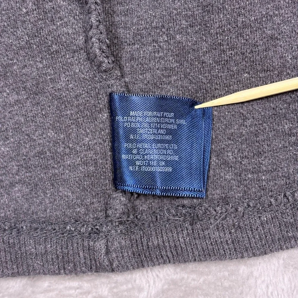 VTG Polo Ralph Lauren Gray Quarter Zip Long Sleeve Pullover Sweater‎ Boys Size 6